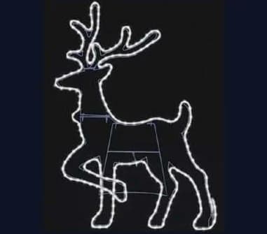 2D LED Standing Reindeer Motif, cool white