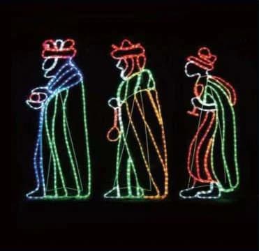 2D LED Three Wise Men Motif, multicolour