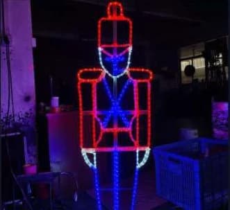 2D LED Toy Soldier Motif, red and blue and cool white