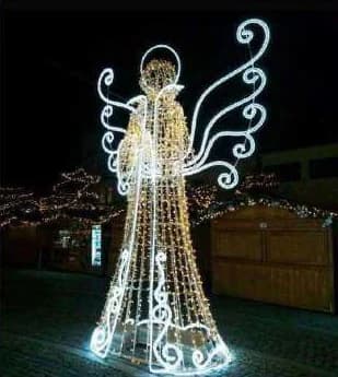3D LED Angel with Harp, cool white