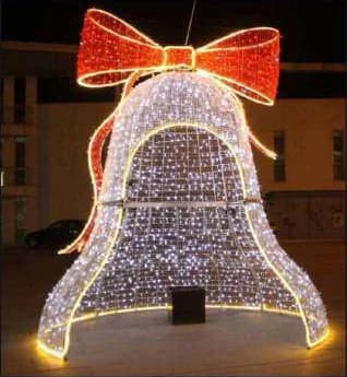 3D LED Bell Arch with Bow, warm white and red