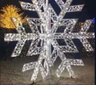 3D LED Crystal Snowflake, cool white
