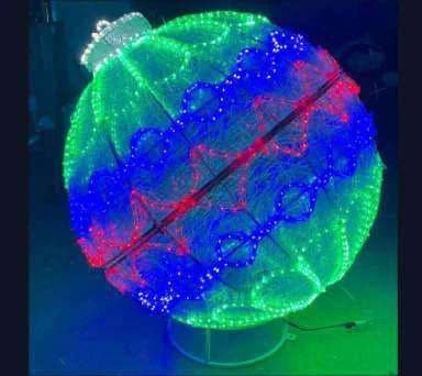 3D LED Giant Christmas Ball, green and blue and red
