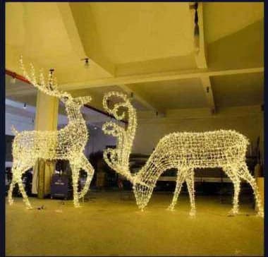 3D LED Grazing Deer Pair, warm white