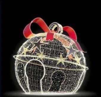 3D LED Ornament Arch with Bow, cool white and red