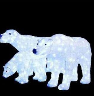 3D LED Polar Bear Family, cool white
