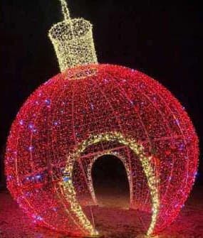 3D LED Red Ornament Arch, red and pink