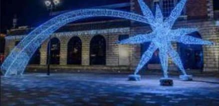 3D LED Shooting Star Arch, cool white and blue