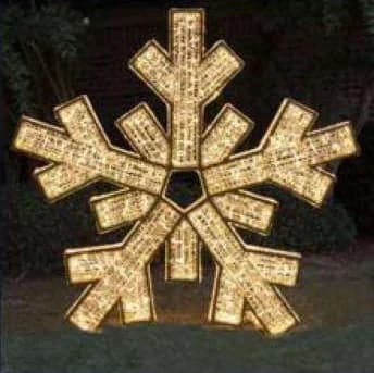 3D LED Snowflake Sculpture, warm white
