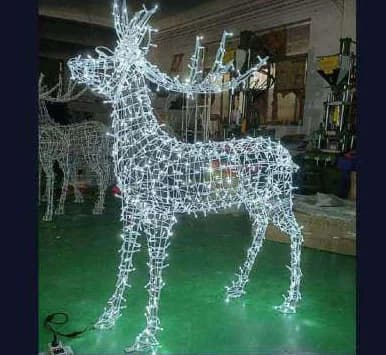 3D LED Standing Reindeer, Cool White, cool white