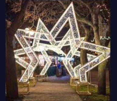 3D LED Star Tunnel Arch, warm white and cool white