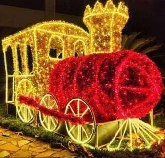 3D LED Toy Train, gold and red