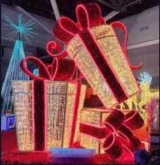 3D LED Tumbling Gift Boxes, red and warm white