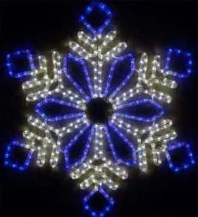 LED Rope Light Snowflake, Blue and Warm White, blue and warm white